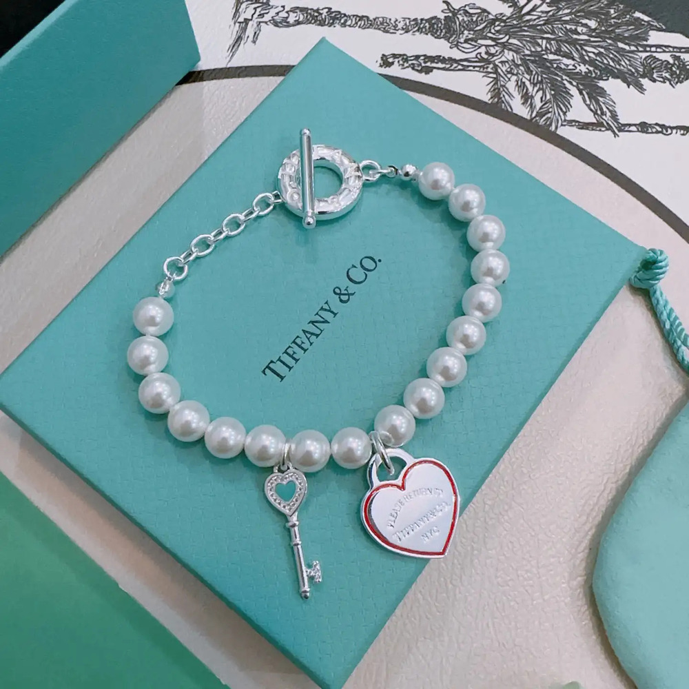 Tiffany & Co. Multi-Element Agate Silver-Style Bracelet